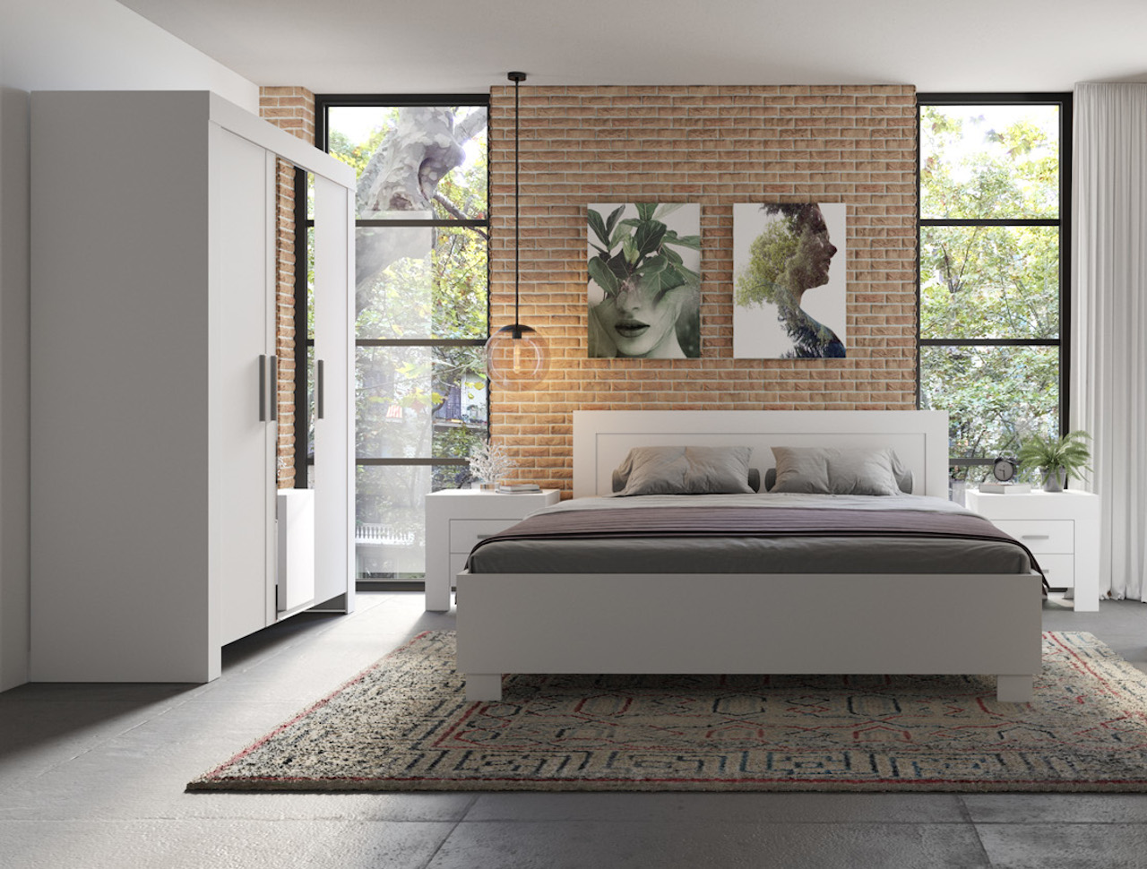 Białe meble do sypialni CEZAR