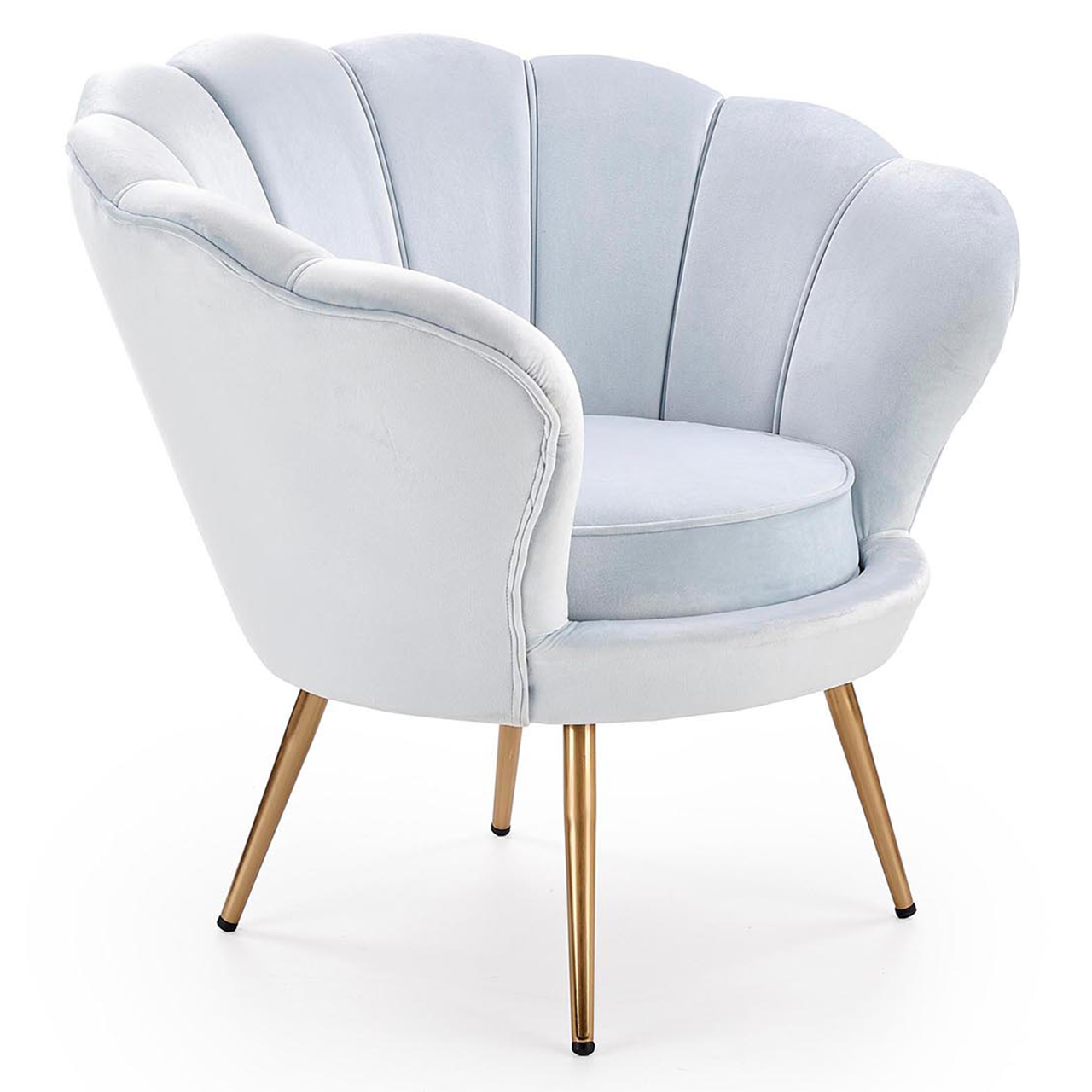 Fotel muszla AMORINO jasny niebieski