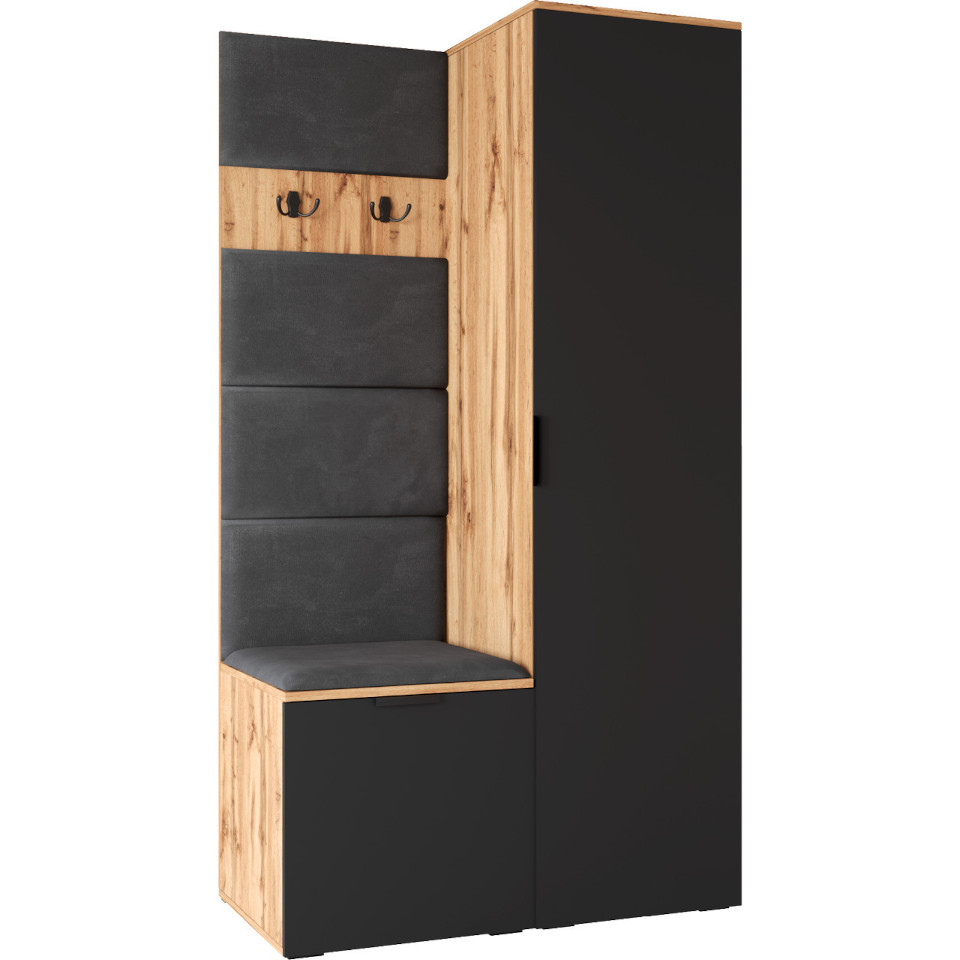 garderoba nelli 1 dab wotan czarny lewa