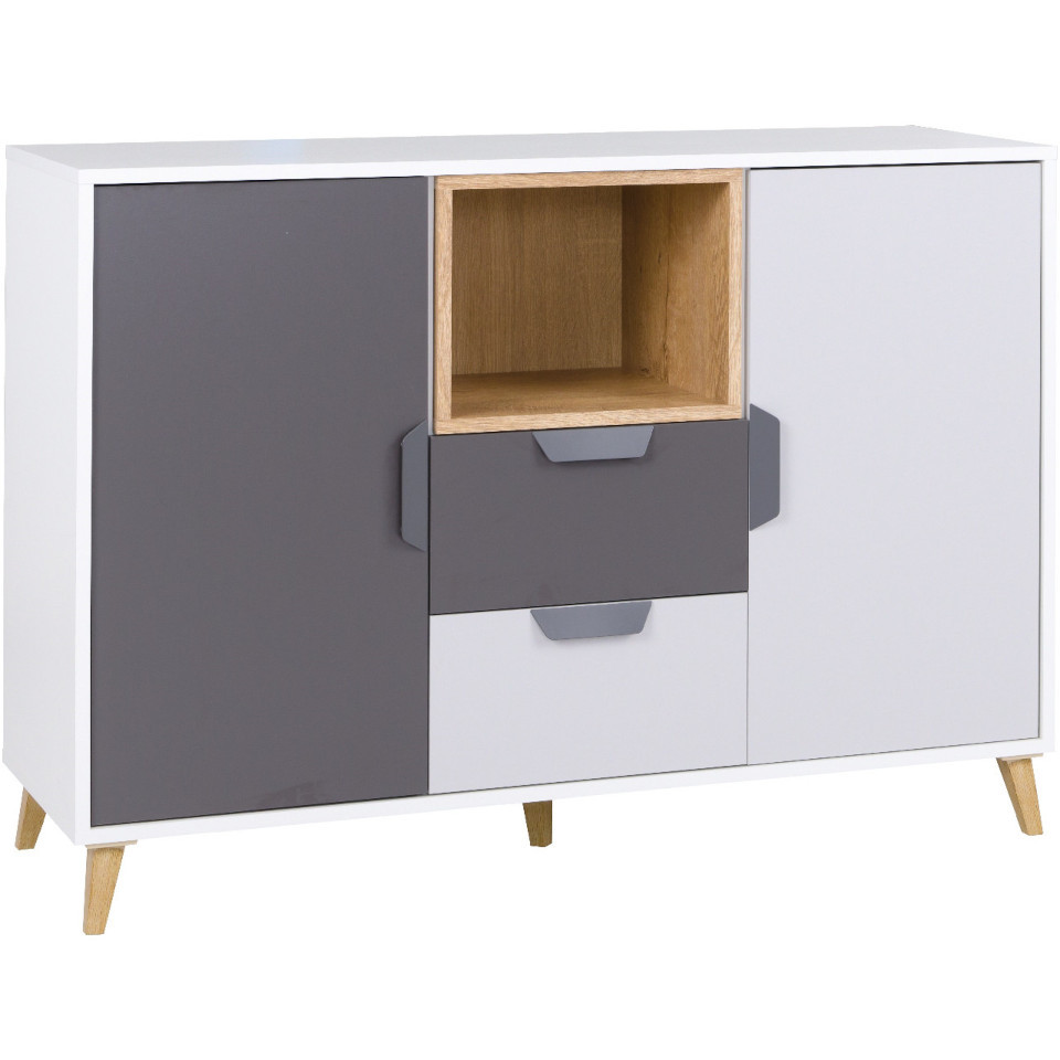 komoda joki jk08 bialy grafit szary