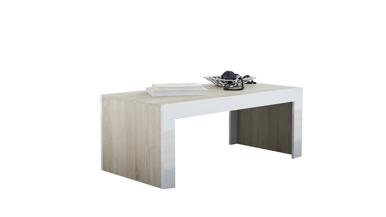 Ława TESS sonoma / biały połysk