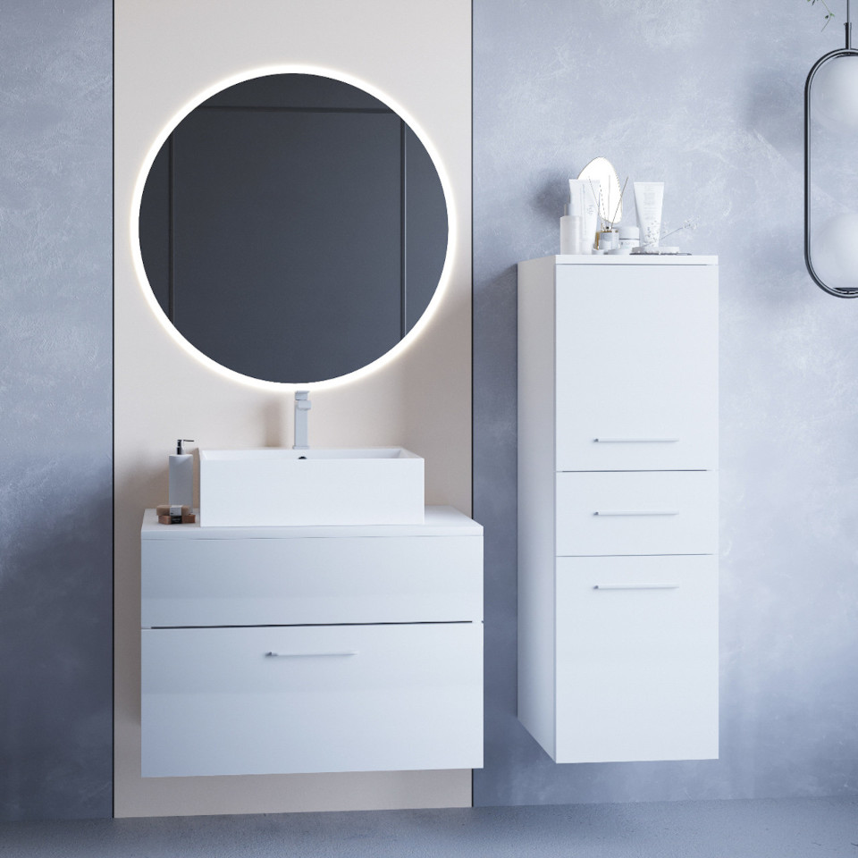 lazienka busto led bialy polysk