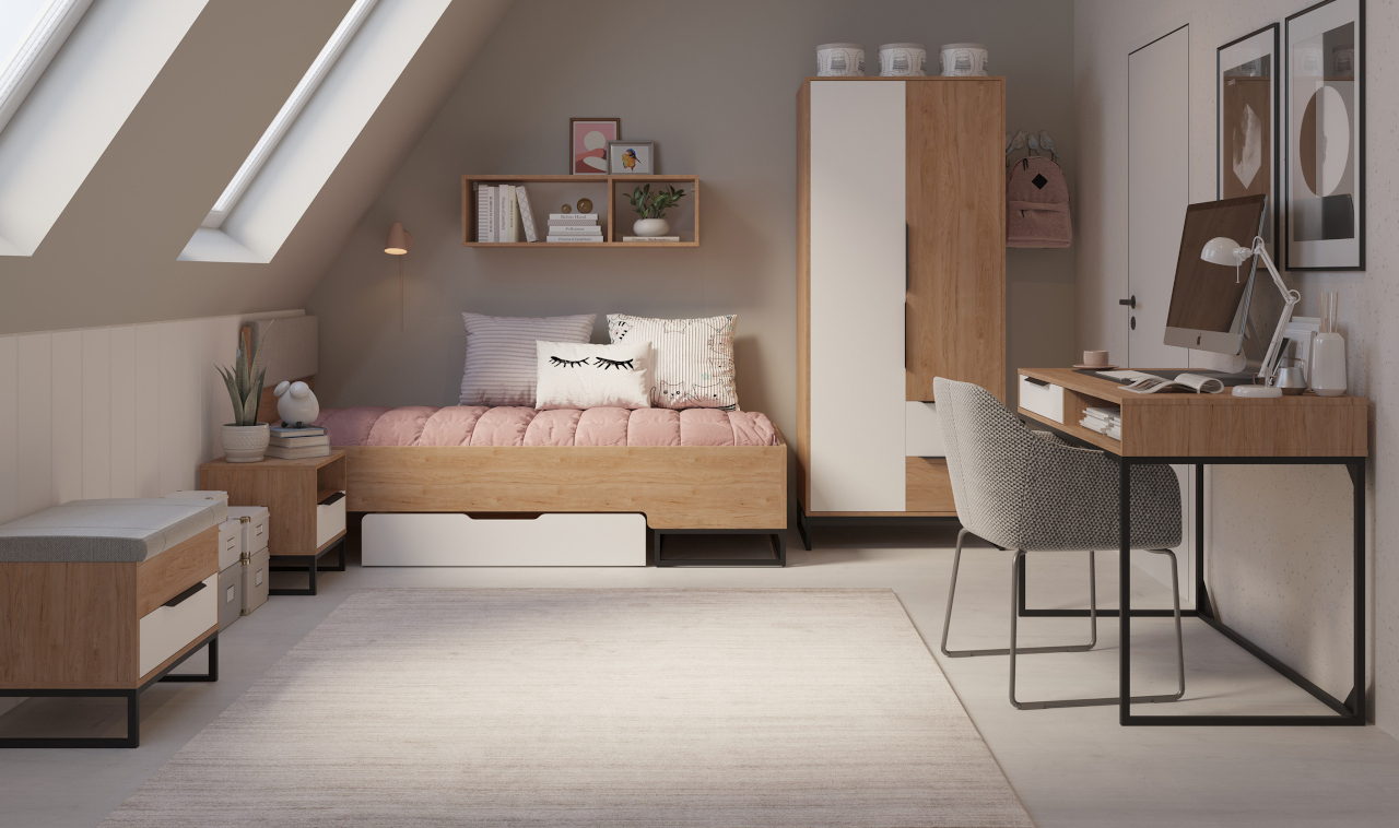 lozko lando landro hikora bialy