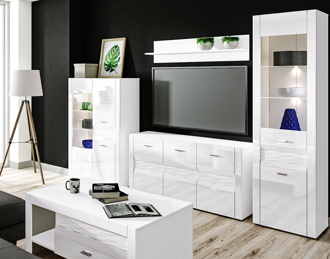 Białe meble do salonu ERKO 1