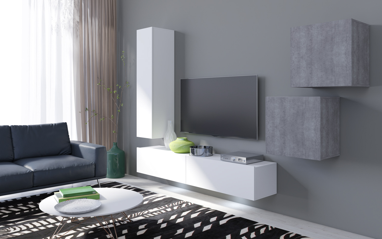 biała meblościanka do salonu Vento 3 Meblościanka Vento 3