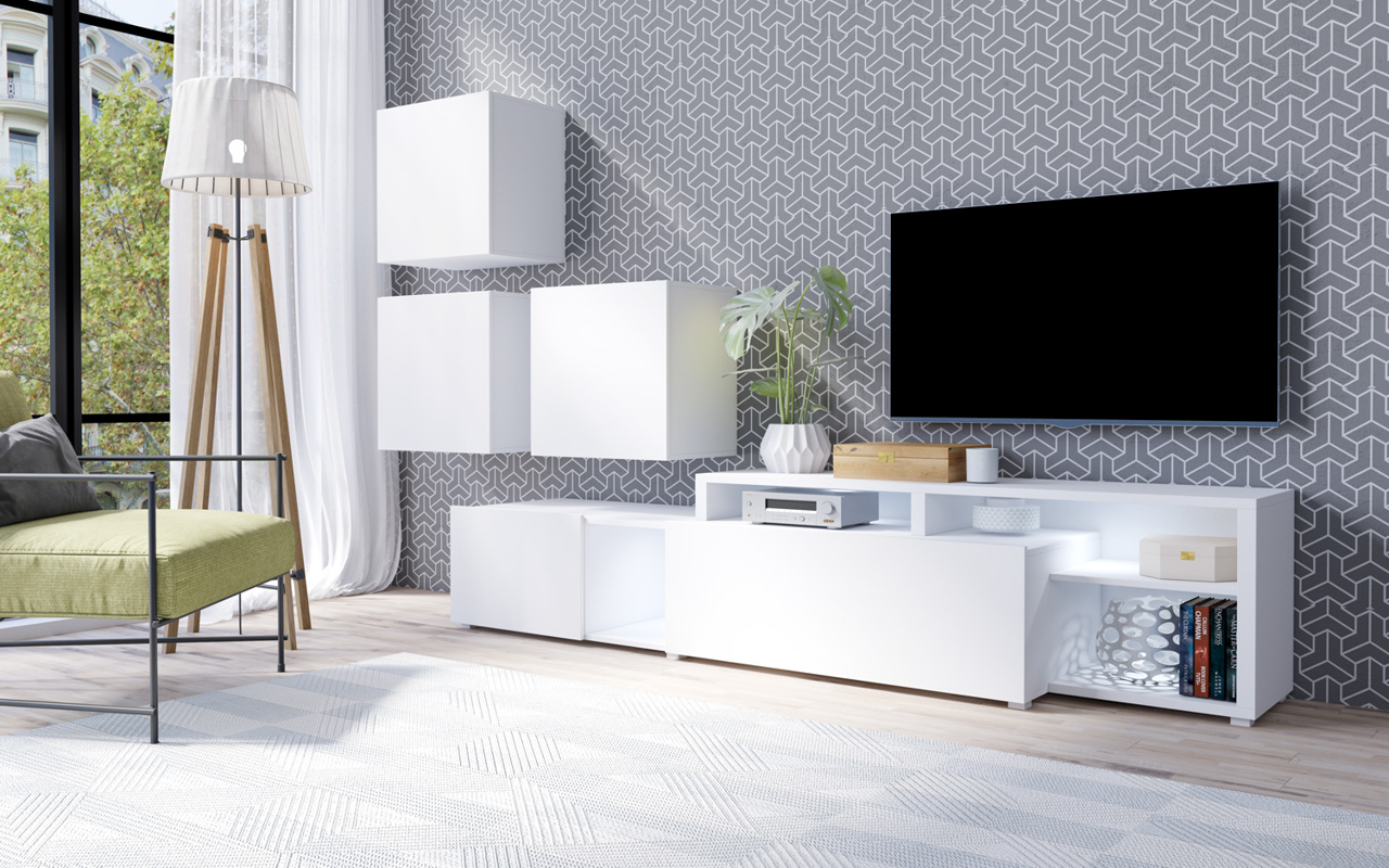 biała meblościanka klasyczna Vento H1 Meblościanka Vento H1