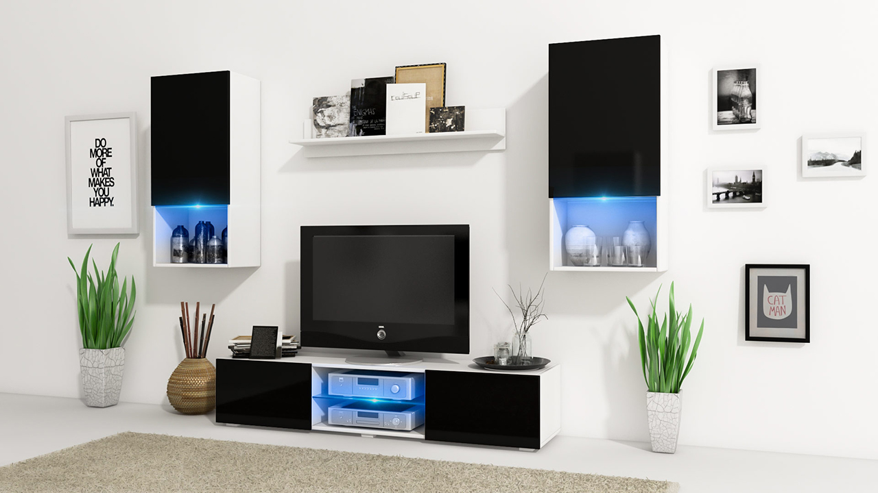 Meblościanka VERO czarny połysk