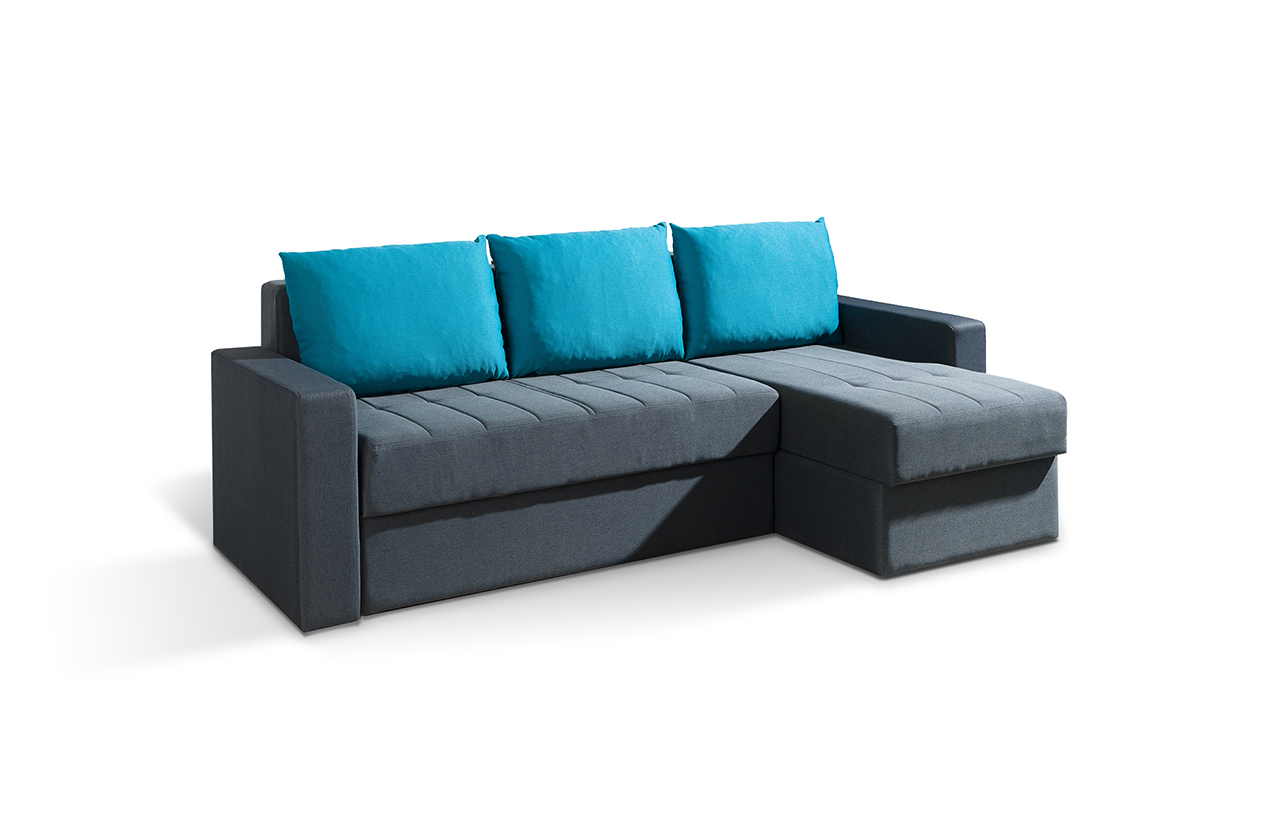 Narożnik Ineza szary niebieski