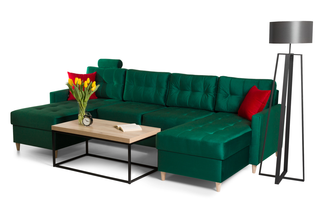 zielony narożnik do salonu Oslo U2 Fugo Narożnik Oslo U2 Fuego