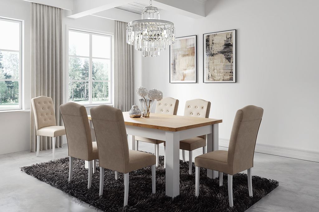 Stół rozkładany Heros + 6 krzeseł