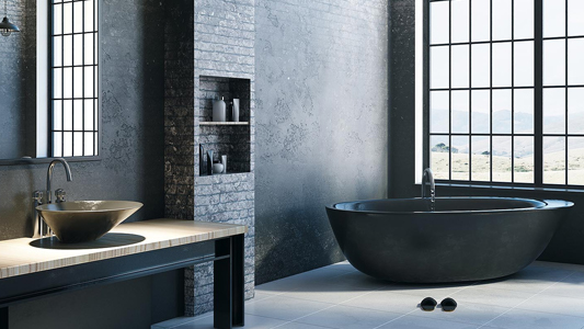 Designerska łazienka w stylu industrialnym