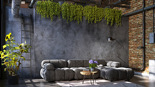 Mieszkanie w stylu soft industrial