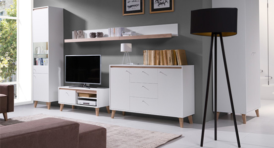Skandynawskie meble systemowe do salonu